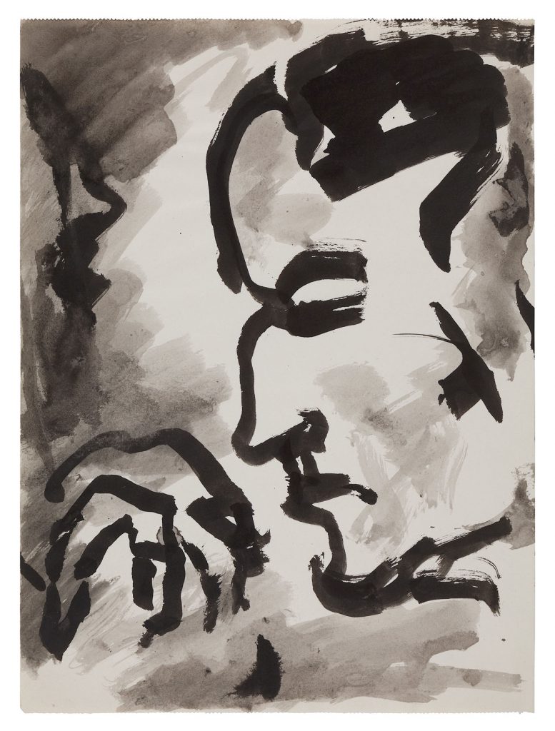 Portrait Max Pechstein, c. 1953. Black ink on paper, 15.7 x 11.6 in. (40 x 29.5 cm). Private collection. Photo Malcolm Varon ©Bianca Stock