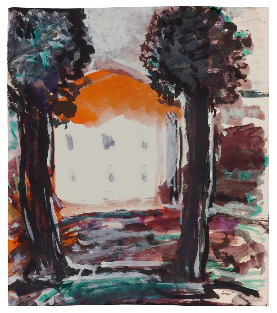 Hunting Castle (Berlin Grunewald), c. 1963. White and grey gouache, black ink and watercolour on paper, 20.3 x 17.7 in. (51.5 x 45 cm). Private collection. Photo Malcolm Varon ©Bianca Stock