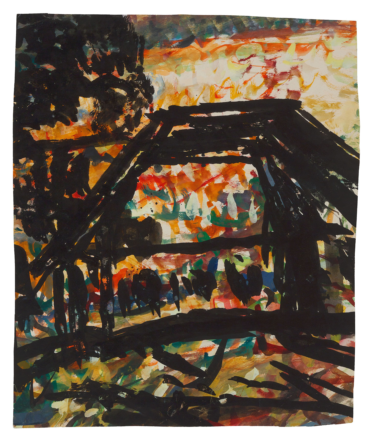 Forest Museum Grunewald, c. 1957. Black ink, gouache and watercolour on paper, 15.7 x 13.4 in. (40 x 34 cm). Private collection. Photo Malcolm Varon ©Bianca Stock